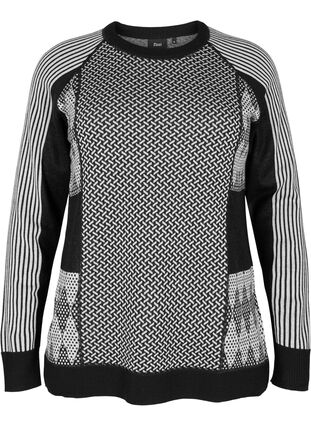 Mønstret skiundertrøje med uld, Medium Grey Comb, Packshot image number 0