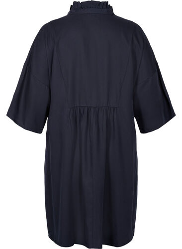 Kjole med 3/4 ærmer i lyocell (TENCEL™), Black, Packshot image number 1