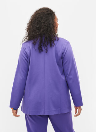Enkel blazer med knaplukning, Ultra Violet, Model image number 1