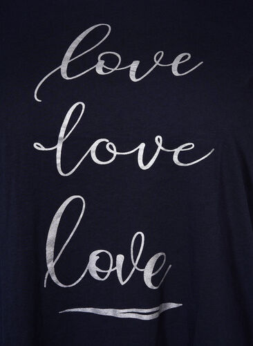 Kortærmet bomulds t-shirt med tryk, Night Sky Love Love, Packshot image number 2
