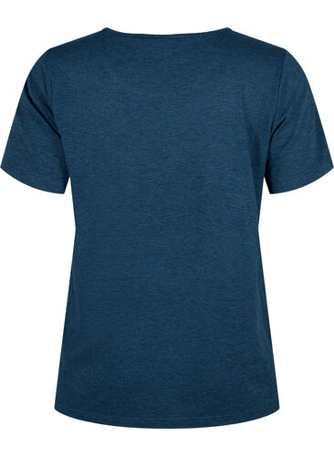 Meleret trænings t-shirt med rund hals, Night Sky Mel., Packshot image number 1