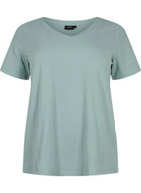 Ensfarvet basis t-shirt i bomuld