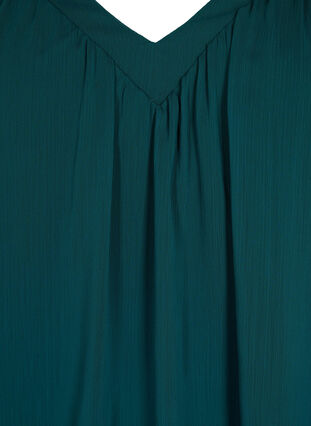 Ensfarvet bluse med flagermusærmer og v-hals, Ponderosa Pine, Packshot image number 2