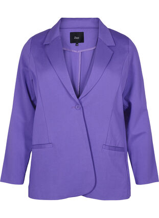 Enkel blazer med knaplukning, Ultra Violet, Packshot image number 0