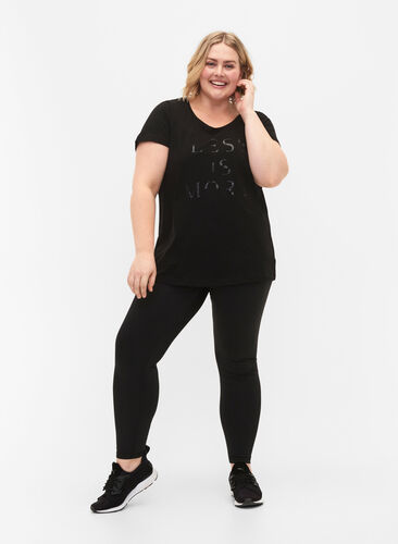 Trænings t-shirt med print, Black w.Less Is More, Model image number 3