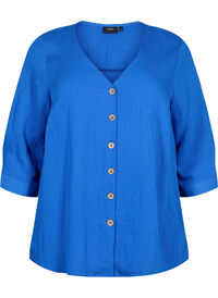 Viskose bluse med knapper og v-hals