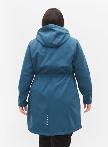 Lang softshell jakke med hætte, Stargazer Solid, Model image number 1