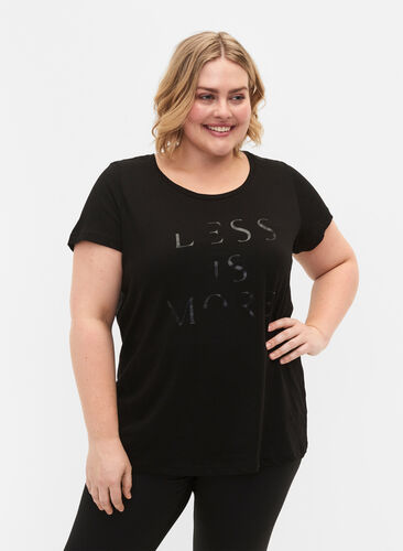 Trænings t-shirt med print, Black w.Less Is More, Model image number 0