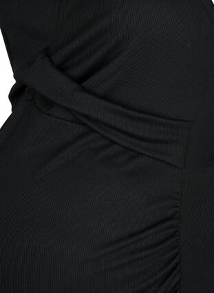 Graviditets kjole i rib, Black, Packshot image number 2
