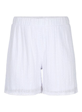 Shorts med strukturmønster, Bright White, Packshot image number 0