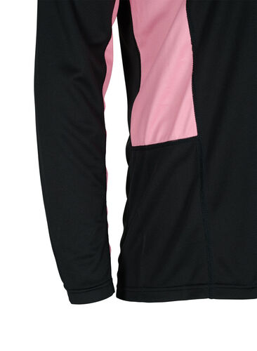 Skiundertrøje med kontraststribe, Black w. Sea Pink, Packshot image number 3