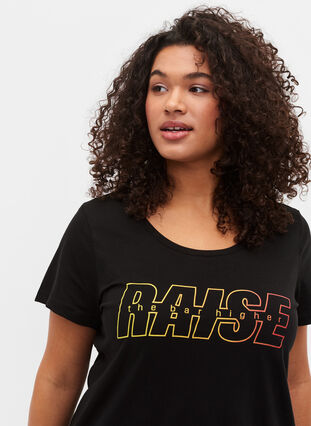 Trænings t-shirt med print, Black w. Raise, Model image number 2