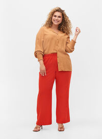 Løse bukser med lommer, Fiery Red, Model