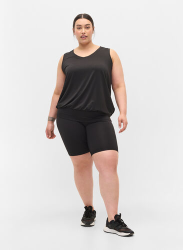 Træningstop med elastikkant i bunden, Black, Model image number 2