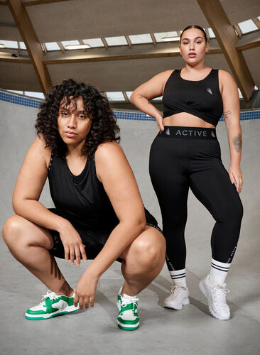 Sports bh med krydsdetalje, Black, Image image number 0