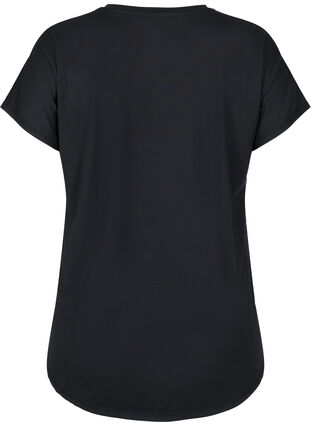 Kortærmet trænings t-shirt med v-hals, Black, Packshot image number 1