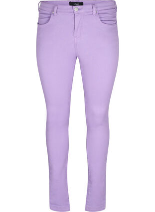Højtaljede Amy jeans med super slim fit, Chalk Violet, Packshot image number 0