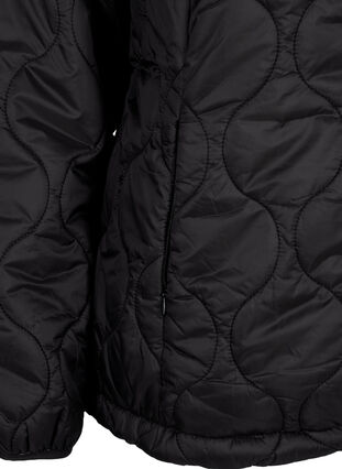 Quiltet jakke med lynlås og lommer , Black, Packshot image number 3