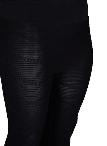 Seamless træningstights med strukturmønster, Black, Packshot image number 2