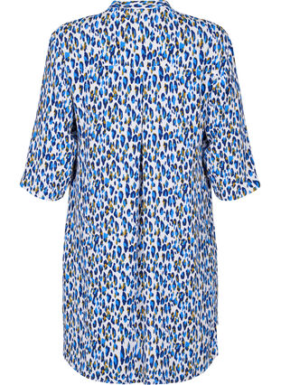 Viskose tunika med leo-print, Blue Leo AOP, Packshot image number 1