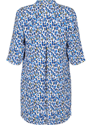 Viskose tunika med leo-print, Blue Leo AOP, Packshot image number 1