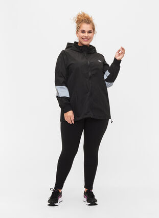 Sportsjakke med reflex og regulerbar bund, Black w. Reflex, Model image number 2