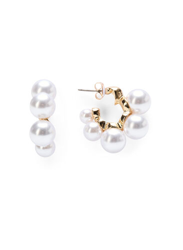 Perle hoops, Gold w. Pearl, Packshot image number 1
