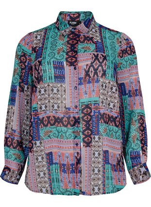 FLASH - Langærmet skjorte med print, Multi Ethnic , Packshot image number 0