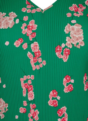 Plisseret bluse med 3/4 ærmer, Jolly Green Flower, Packshot image number 2