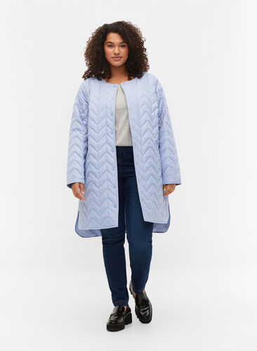 Quiltet jakke - Blå - Str. 42-60