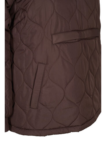Quiltet termo anorak med hætte, Black Coffee, Packshot image number 3