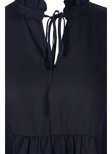 Kjole med 3/4 ærmer i lyocell (TENCEL™), Black, Packshot image number 2