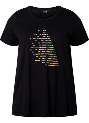 Trænings t-shirt med print, Black w. Green logo, Packshot image number 0