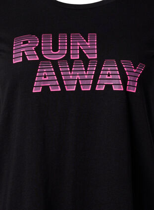 Trænings t-shirt med print, Black w. Run Away, Packshot image number 2