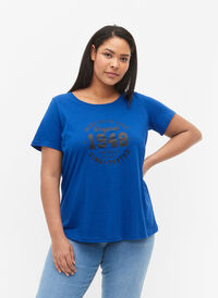 Bomulds t-shirt med front tryk, Surf the web MADE, Model
