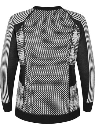 Mønstret skiundertrøje med uld, Medium Grey Comb, Packshot image number 1