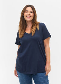 2-pak basis t-shirt i bomuld, Navy B/B White, Model