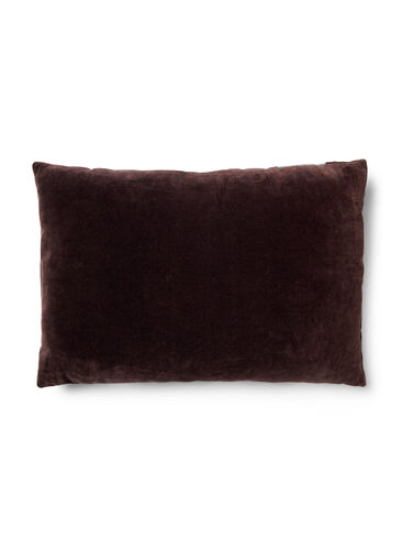 Stribet pudebetræk i velour, Seal Brown Comb, Packshot image number 1