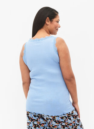 Top med blondekant, Blue, Model image number 1
