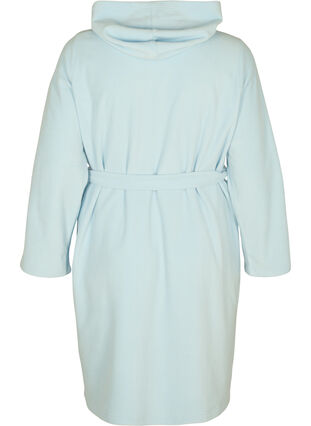 Morgenkåbe med lynlås og hætte, Cashmere Blue, Packshot image number 1