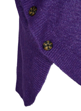 Strikket poncho med rullekrave, Ultra Violet Mel., Packshot image number 3