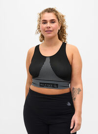 Sports bh med striber, Black, Model