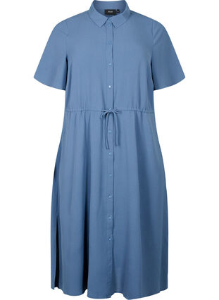 Skjortekjole med korte ærmer, Vintage Indigo, Packshot image number 0