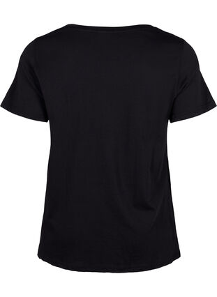 Bomulds t-shirt med fronttryk, Black W. Chest print, Packshot image number 1
