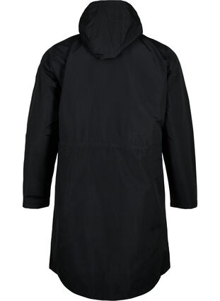 FLASH - Vandafvisende parka med hætte, Black, Packshot image number 1