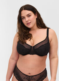 Full cover blonde bh med mesh, Black, Model