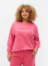 Sweatshirt i bomuld med tekstprint, Hot P. w. Lesuire S., Model