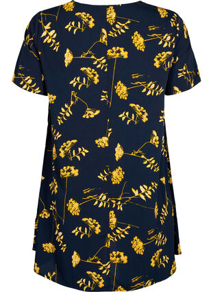 FLASH - Tunika med v-hals og print, Night Sky Yellow AOP, Packshot image number 1