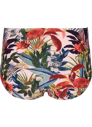 Højtaljet bikini underdel med print, Palm Print, Packshot image number 1