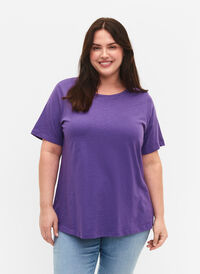 2-pak basis t-shirt i bomuld, Deep Lavender/Black, Model